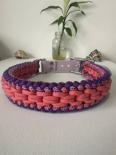 Amethyst Bloom - Handmade Paracord & BioThane® Collar