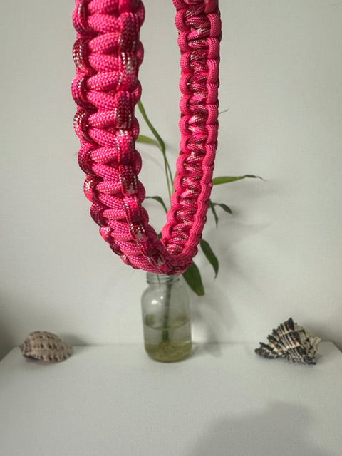 Pink Passion - Handmade Paracord & BioThane® Collar (Small)