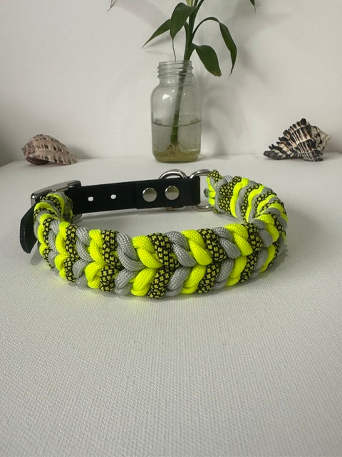 Neon Sign - Handmade Paracord & BioThane® Collar (Small)