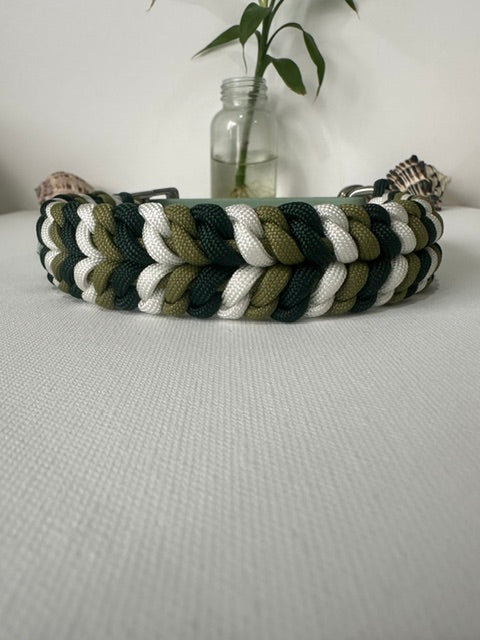 Forest Whisper - Handmade Paracord & BioThane® Collar (Small)