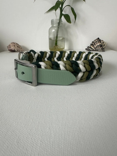 Forest Whisper - Handmade Paracord & BioThane® Collar (Small)