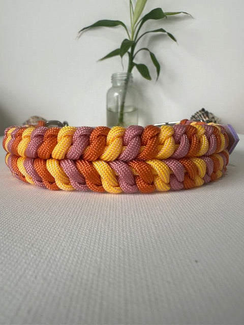 Sunrise - Handmade Paracord & BioThane® Collar (Small)