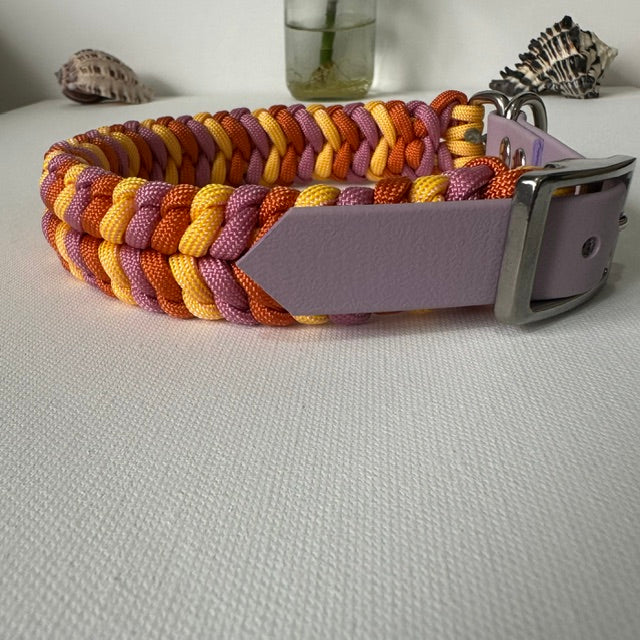 Sunrise - Handmade Paracord & BioThane® Collar (Small)
