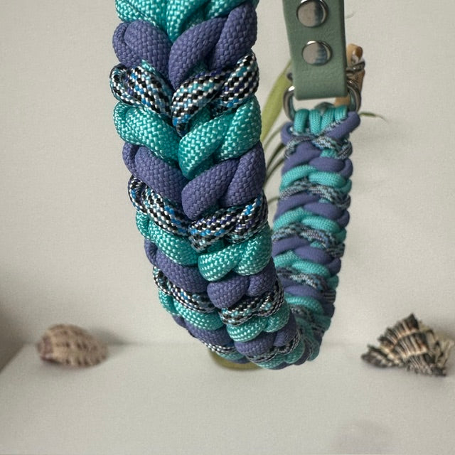 Blue Whale - Handmade Paracord & BioThane® Collar (Small)