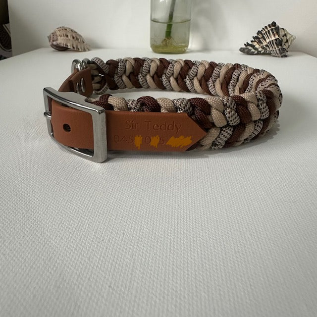 Truffle - Handmade Paracord & BioThane® Collar (Small)