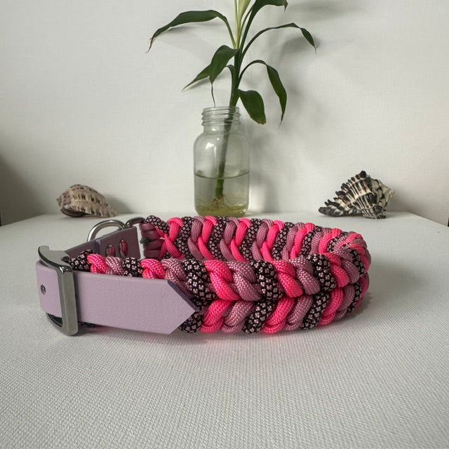 Pink Dreams - Handmade Paracord & BioThane® Collar (Small)